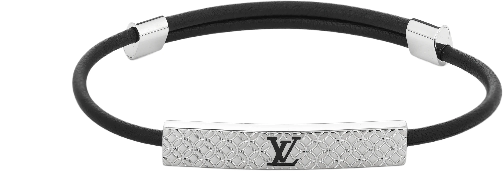 louis-vuitton-monogram-engraved-black-metal-bracelet-for-men-m8332-z
