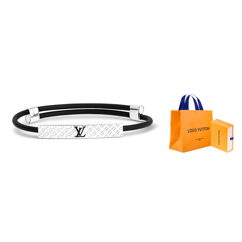 Lookbook Gelang Logam Hitam Lelaki Louis Vuitton Monogram Ukir. M8332Z