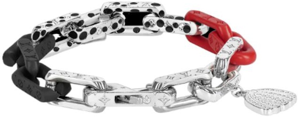 루이비통 모노그램 각인 실버 메탈 남성 팔찌. M0976L Order 루이비통 모노그램 각인 실버 메탈 남성 팔찌. M0976L