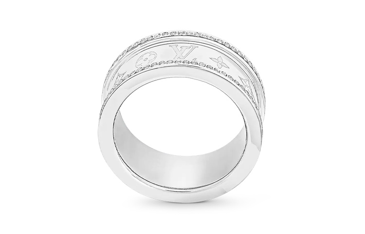 Lookbook LOUIS VUITTON 男士銀色金屬雕刻Monogram戒指 M0903L