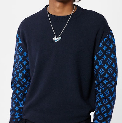 LOUIS VUITTON Monogram Floral Brass Necklace Silver for Men. M00917 Purchase LOUIS VUITTON Monogram Floral Brass Necklace Silver for Men. M00917