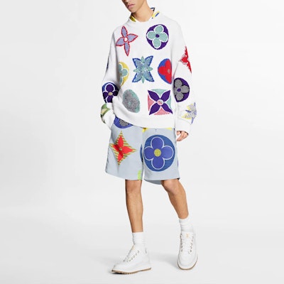 Jersey de Lana Blanca Louis Vuitton Monograma Floral Crewneck. 1A7XBB Lookbook Jersey de Lana Blanca Louis Vuitton Monograma Floral Crewneck. 1A7XBB