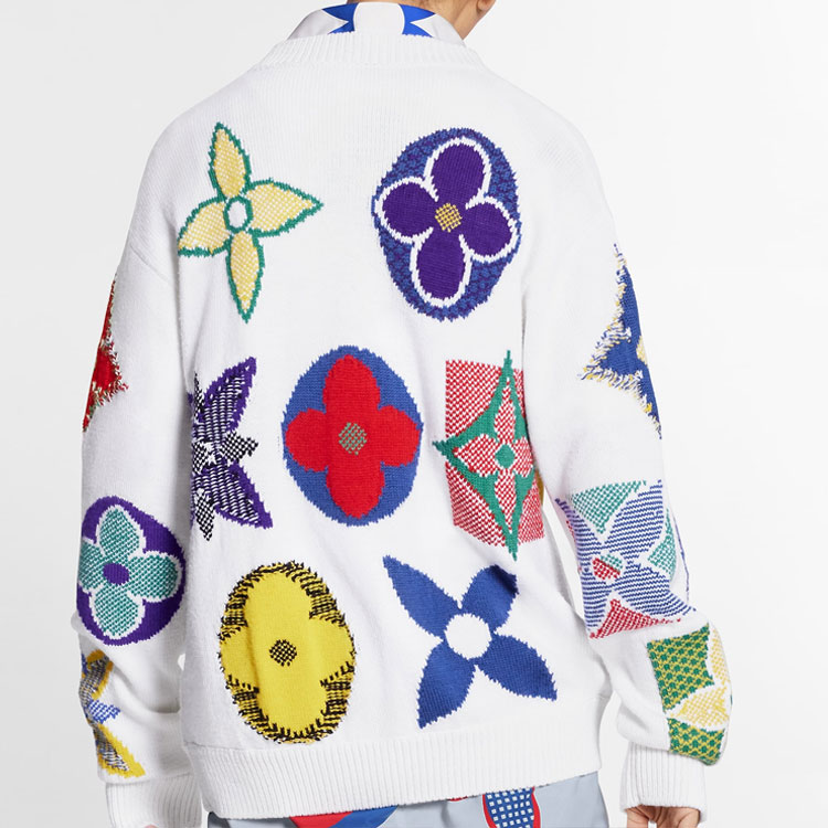 Purchase Jersey de Lana Blanca Louis Vuitton Monograma Floral Crewneck. 1A7XBB