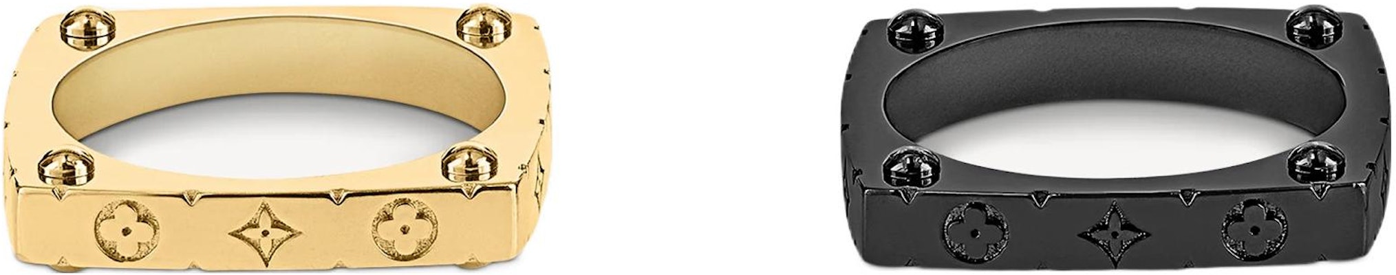 LOUIS VUITTON Monogram Floral Engraved Ring Gold Black Unisex Fashion Accessory M00691 Buy LOUIS VUITTON Monogram Floral Engraved Ring Gold Black Unisex Fashion Accessory M00691