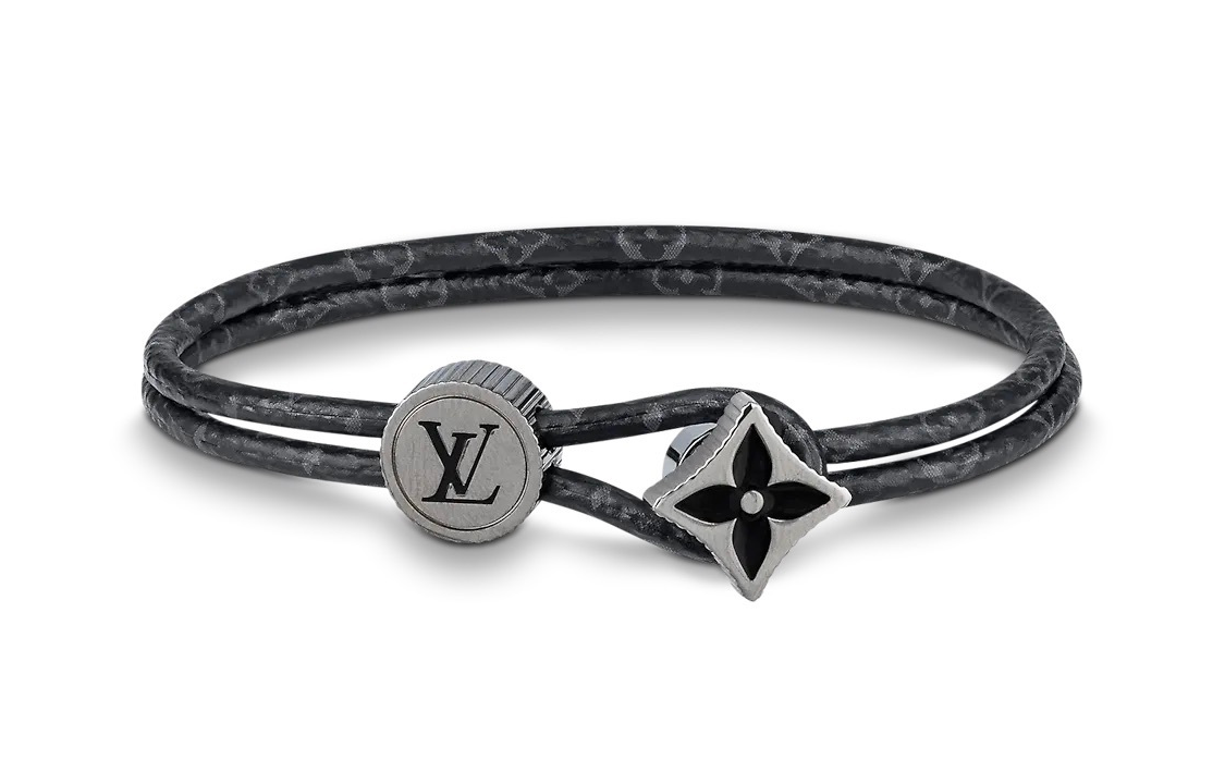 LOUIS VUITTON Monogram Flower Canvas Bracelet Black/Black 96826665
