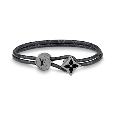 LOUIS VUITTON Monogram Flower Canvas Bracelet Black/Black 96826665