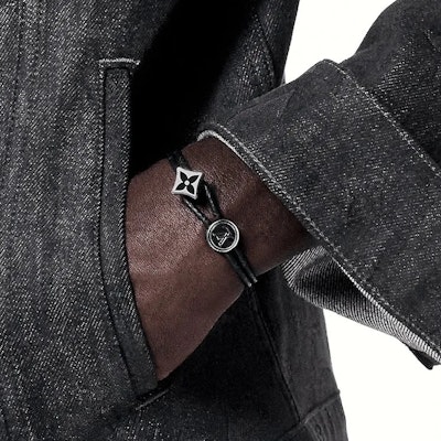 LOUIS VUITTON Monogram Flower Canvas Bracelet Black/Black 96826665 Shop LOUIS VUITTON Monogram Flower Canvas Bracelet Black/Black 96826665