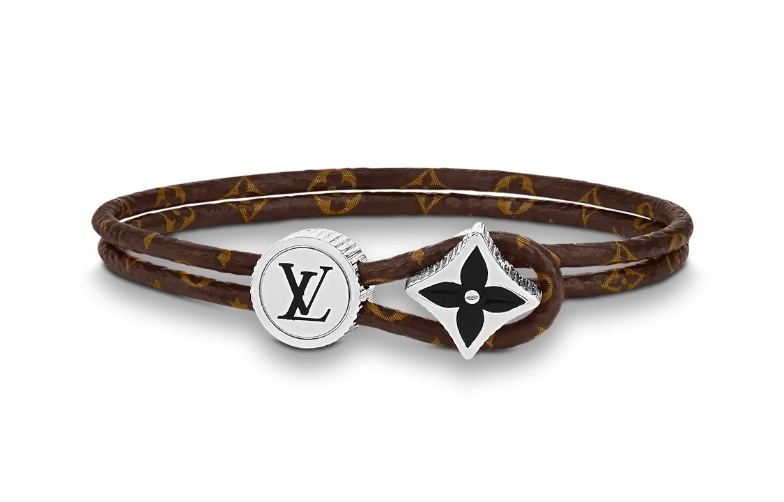 Purchase LOUIS VUITTON Monogram Flower Canvas Bracelet Black/Black 96826665