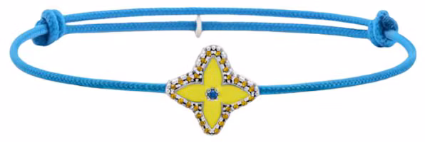 LOUIS VUITTON Monogram Flower Stesia Inlaid Metal Bracelet Blue. M02411 LOUIS VUITTON Monogram Flower Stesia Inlaid Metal Bracelet Blue. M02411