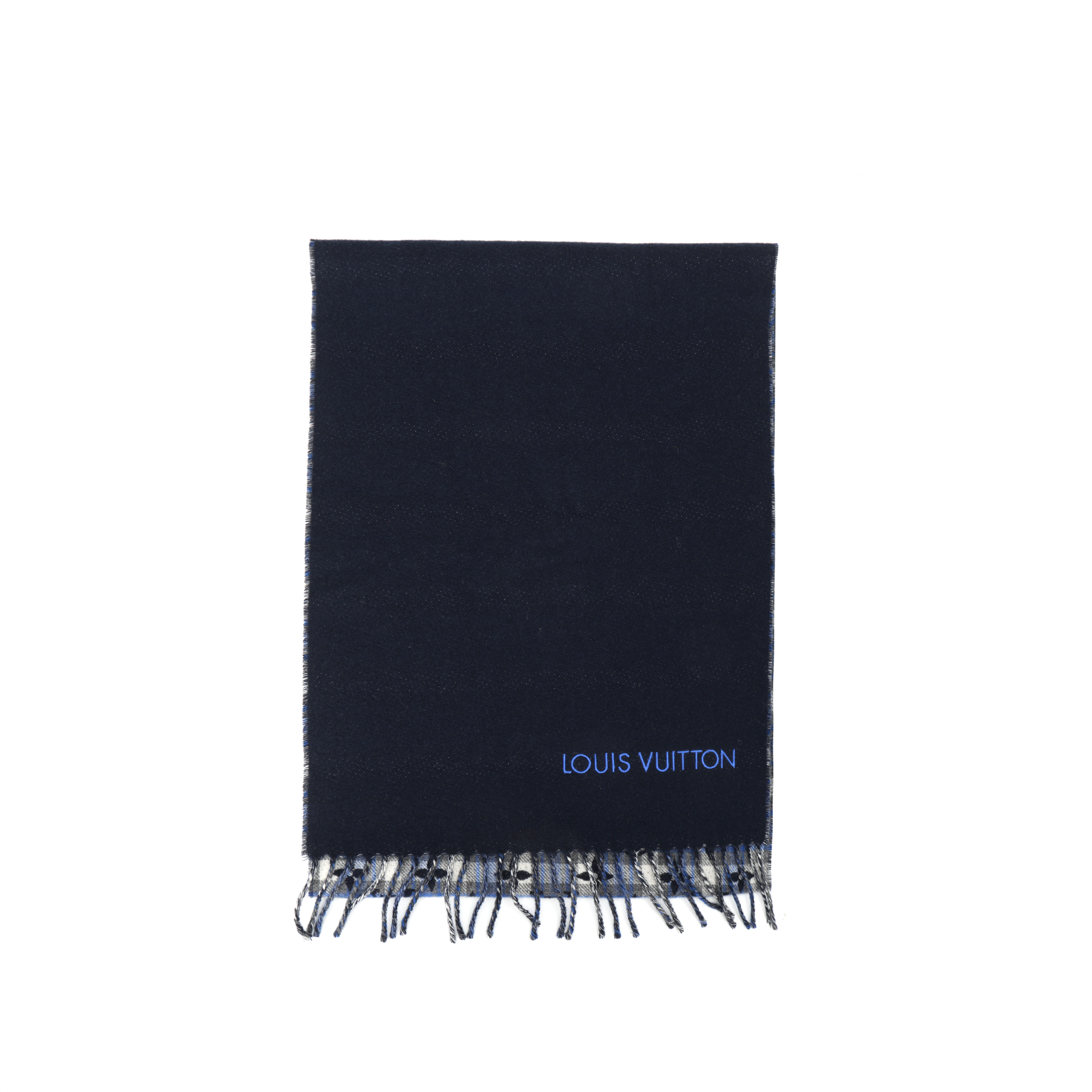 LOUIS VUITTON Monogram Gradient Cashmere Scarf with Fringe Trim M71348