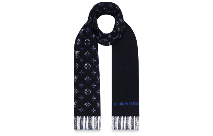 LOUIS VUITTON Monogram Gradient Cashmere Scarf with Fringe Trim M71348 圖 3
