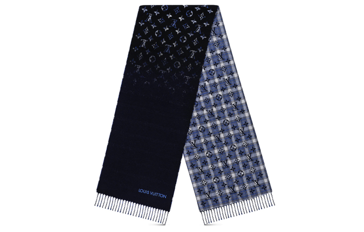 LOUIS VUITTON Monogram Gradient Cashmere Scarf with Fringe Trim M71348 圖 5