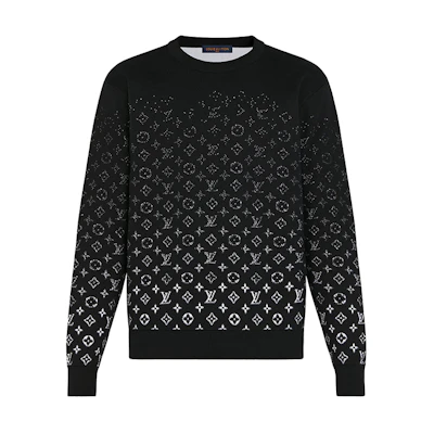Louis Vuitton Monogram Gradient Crewneck Long-Sleeve Sweater Black/White 1A8A1R