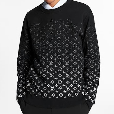 Suéter Louis Vuitton Monograma Degradado Manga Larga Negro/Blanco 1A8A1R Lookbook Suéter Louis Vuitton Monograma Degradado Manga Larga Negro/Blanco 1A8A1R