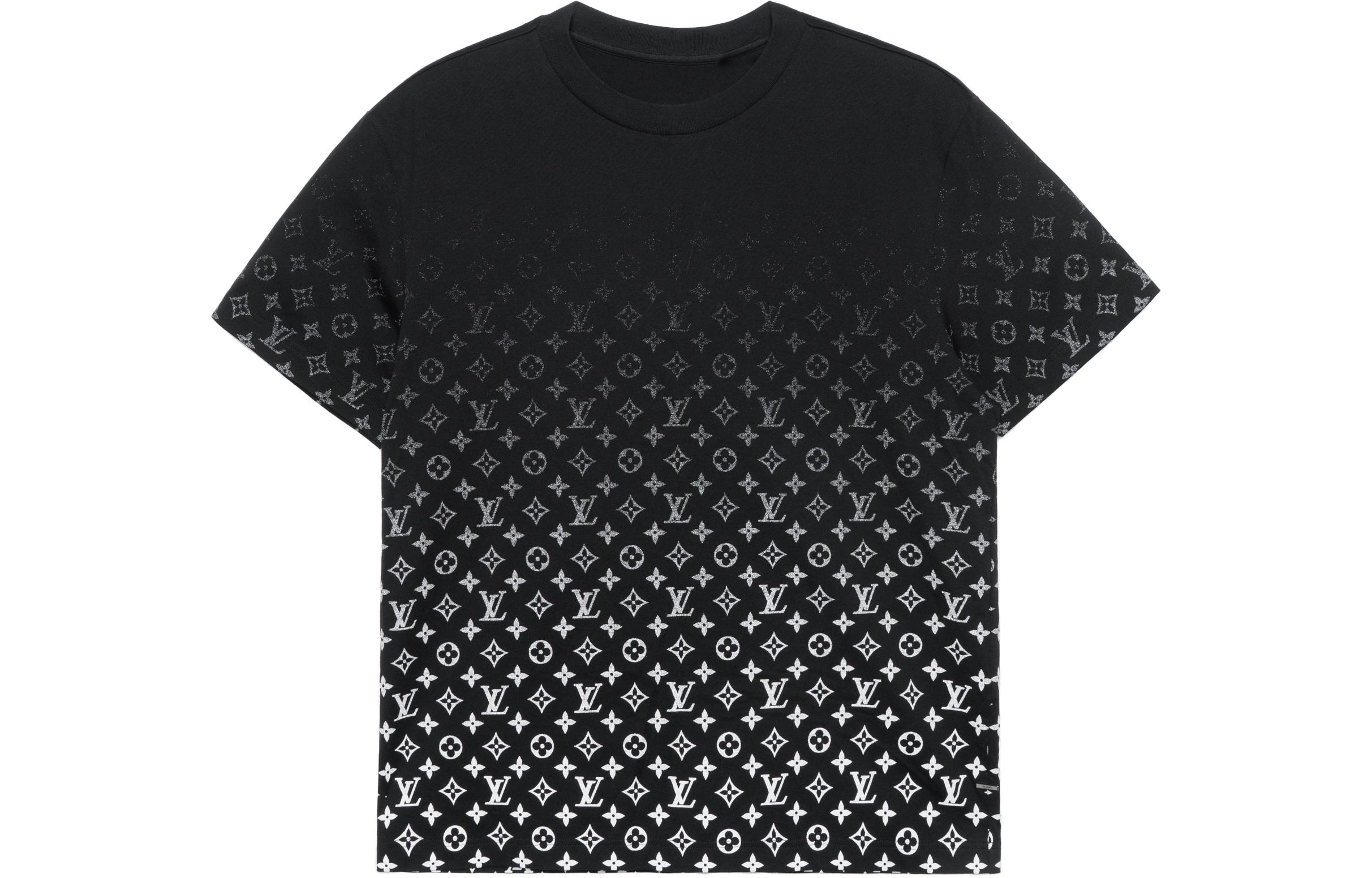 LOUIS VUITTON Monogram Gradient Round Neck T-Shirt Black . 1A8HKL