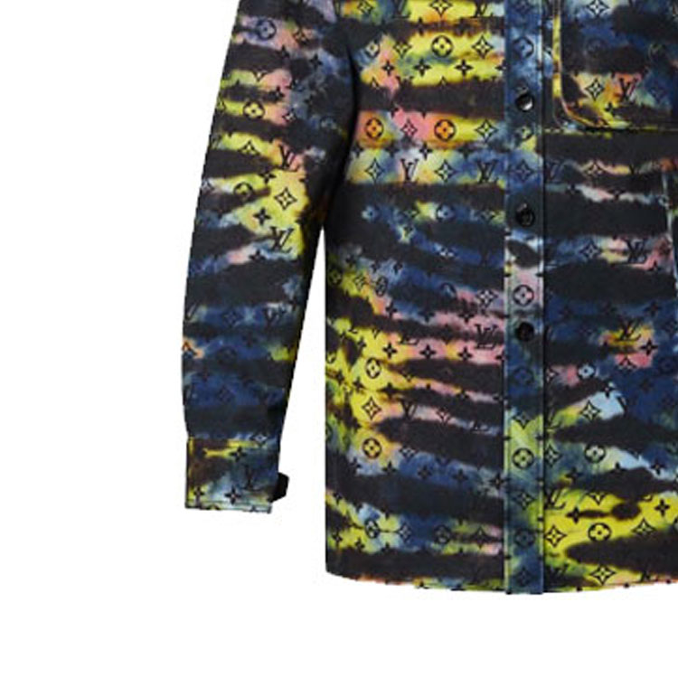 Details for 루이비통 모노그램 무지개빛 데님 긴팔 셔츠 블랙 남성 1A9A3Q