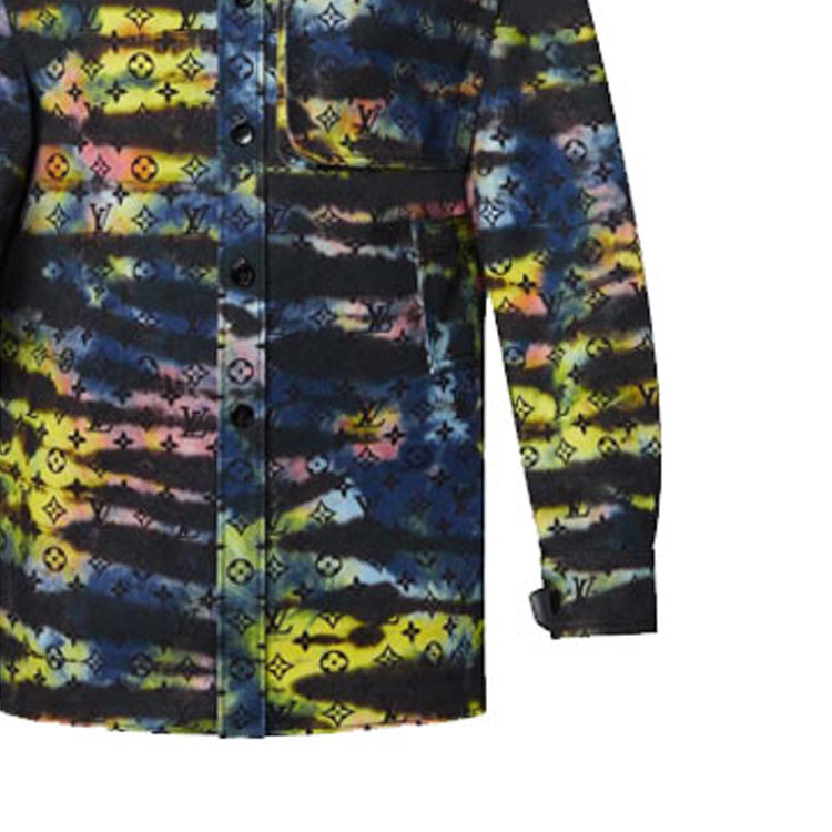 Sizing 루이비통 모노그램 무지개빛 데님 긴팔 셔츠 블랙 남성 1A9A3Q