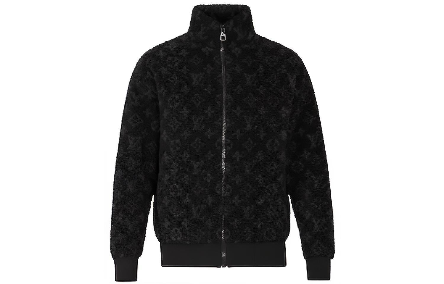 LOUIS VUITTON Monogram Jacquard Fleece Jacket Black 1A5VFA