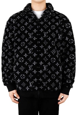 LOUIS VUITTON Jaket Fleece Monogram Jacquard Hitam 1A5VFA Details for LOUIS VUITTON Jaket Fleece Monogram Jacquard Hitam 1A5VFA