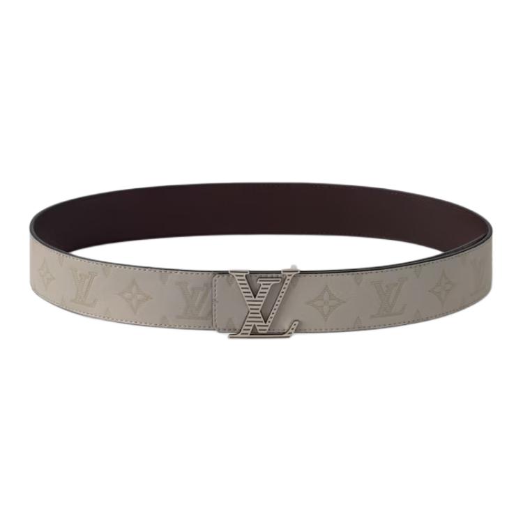 Louis Vuitton Monogram Leather Belt Beige  4CM Width M4104U