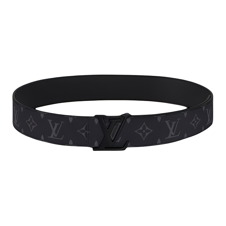 Order LOUIS VUITTON Sabuk Kulit Monogram Pria Hitam Lebar 4CM. M4482