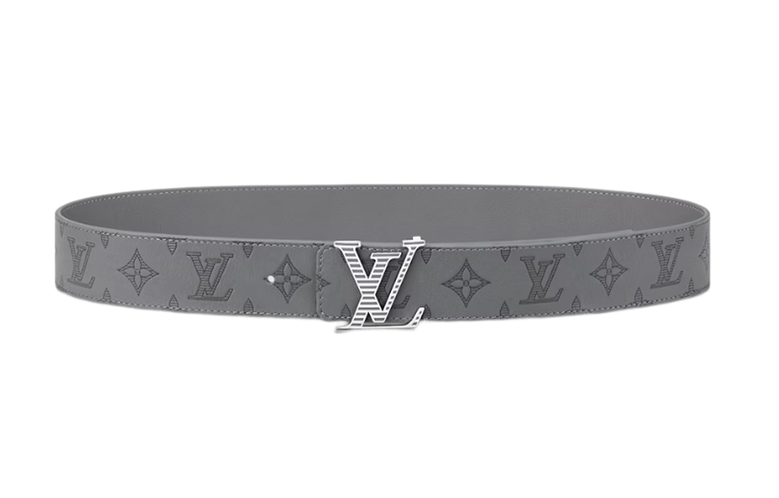 Order Louis Vuitton Monogram Leather Metal Buckle Grey Belt for Men 4cm Wide M0716U