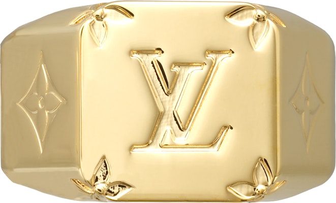 Anillo de Hombre Louis Vuitton en Oro con Monograma Grabado en Metal. M80191 Buy Anillo de Hombre Louis Vuitton en Oro con Monograma Grabado en Metal. M80191