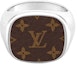 Buy 루이 비통 모노그램 락 시그넷 링 실버 와이드 밴드. M00515