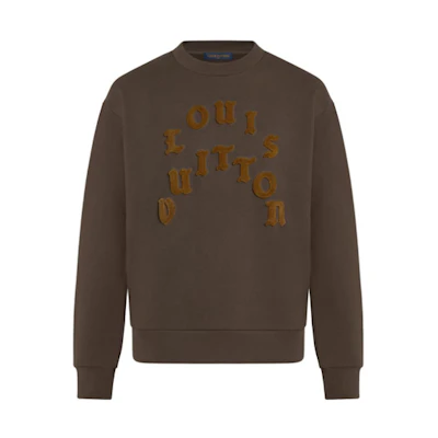 Louis Vuitton Monogram Logo Crewneck Sweatshirt Brown 1A977O