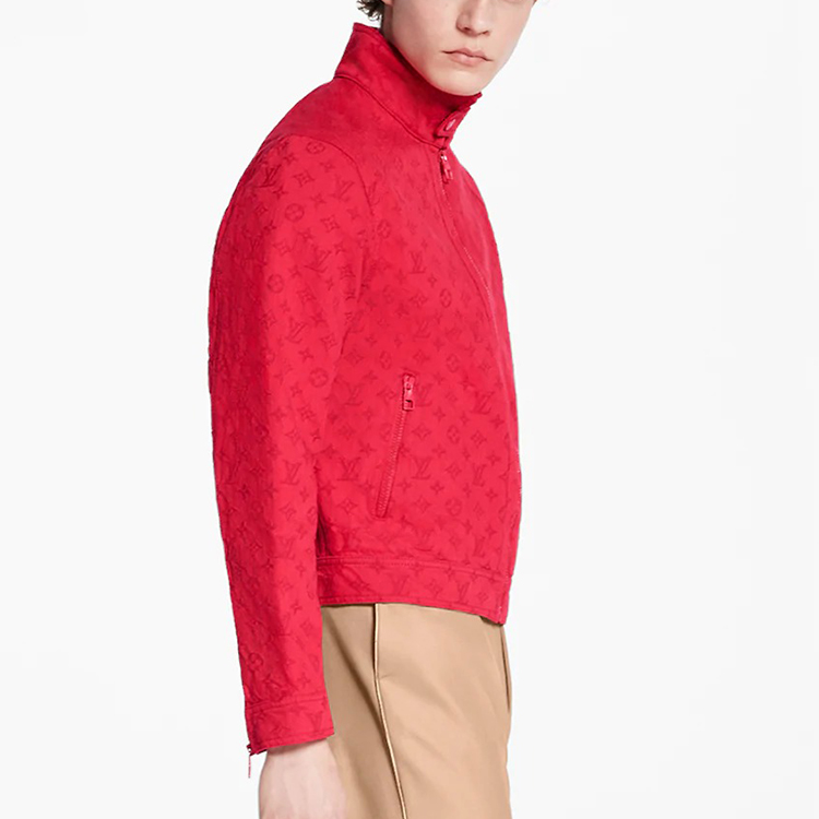 LOUIS VUITTON Monogram Logo Full Print Denim Jacket Red 1A5PD 圖 3