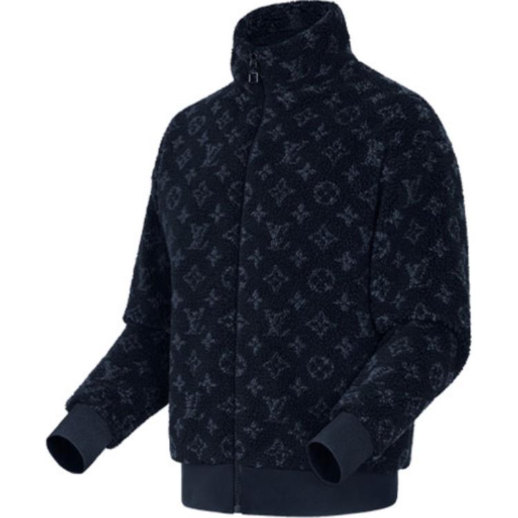 Shop ルイヴィトン モノグラムロゴ ジャカードジャケット ディープブルー 1A8ECV