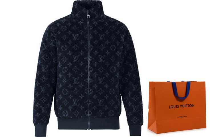 Cheap ルイヴィトン モノグラムロゴ ジャカードジャケット ディープブルー 1A8ECV