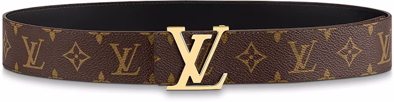 Louis Vuitton Monogram Logo Leather Belt for Men Brown 4cm M0566V Louis Vuitton Monogram Logo Leather Belt for Men Brown 4cm M0566V