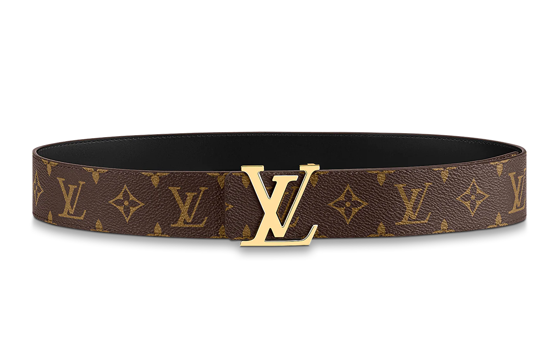 Order Sabuk Pria Louis Vuitton Monogram Logo Kulit Coklat 4cm. M0566V