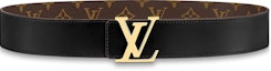 Lookbook Sabuk Pria Louis Vuitton Monogram Logo Kulit Coklat 4cm. M0566V