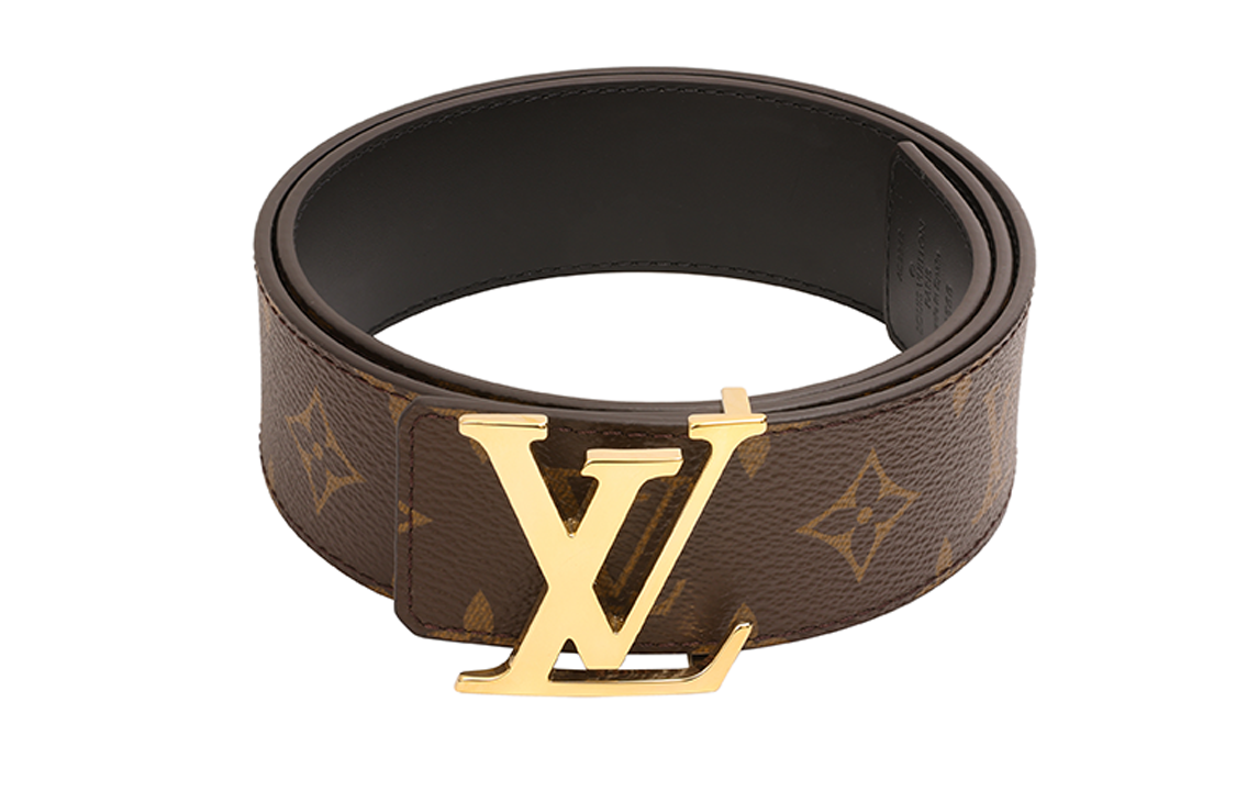 Purchase Sabuk Pria Louis Vuitton Monogram Logo Kulit Coklat 4cm. M0566V