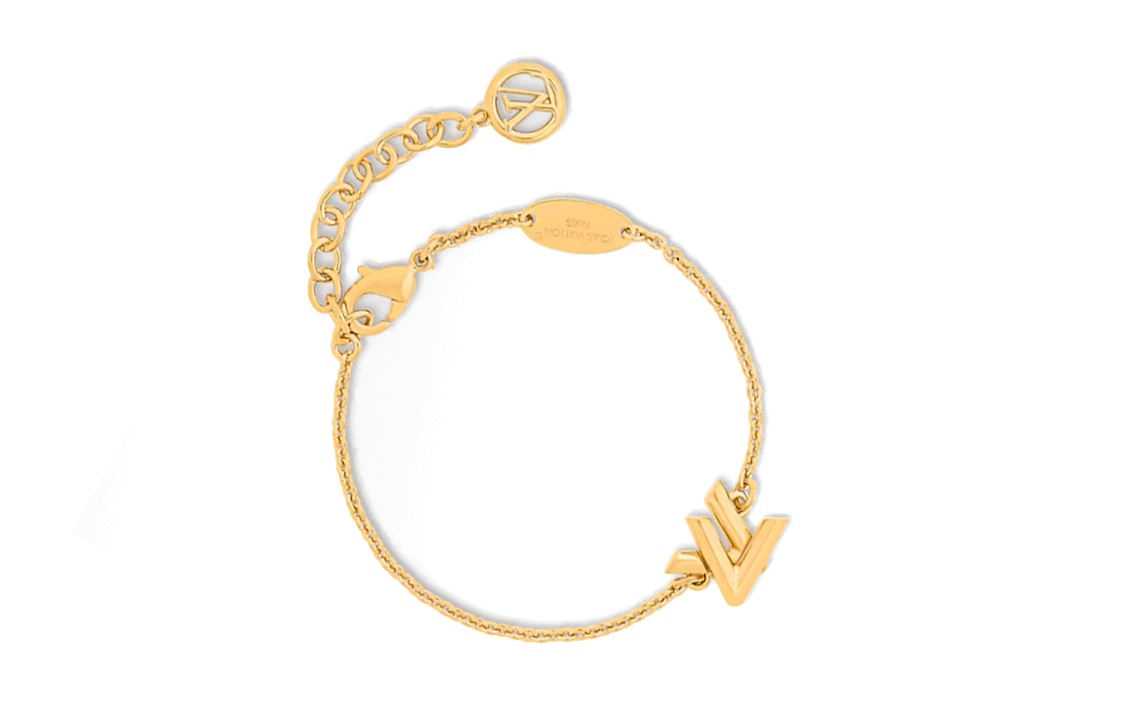 LOUIS VUITTON Monogram Logo Metal Bracelet Unisex Gold Couple Design. M1608A 圖 4