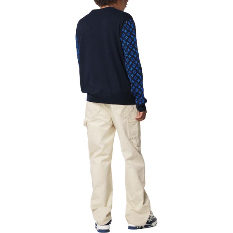 Shop LOUIS VUITTON Monogram Logo Printed Navy Long Sleeve Sweater  Style. 1AATLS