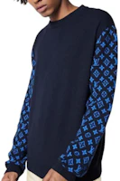 Purchase LOUIS VUITTON 經典花紋徽標印花海軍藍長袖毛衣款式 1AATLS