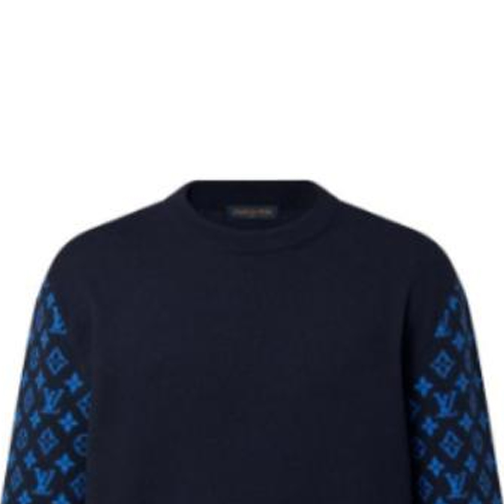 Details for LOUIS VUITTON Monogram Logo Printed Navy Long Sleeve Sweater  Style. 1AATLS