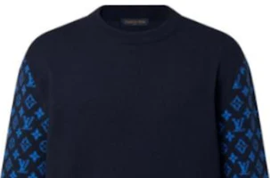 Details for LOUIS VUITTON 經典花紋徽標印花海軍藍長袖毛衣款式 1AATLS