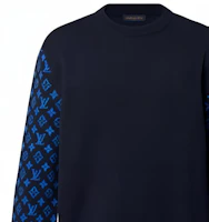 Sizing LOUIS VUITTON 經典花紋徽標印花海軍藍長袖毛衣款式 1AATLS