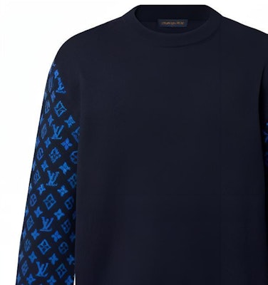 LOUIS VUITTON Monogram Logo Printed Navy Long Sleeve Sweater Style. 1AATLS Sizing LOUIS VUITTON Monogram Logo Printed Navy Long Sleeve Sweater Style. 1AATLS