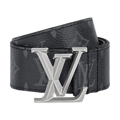 LOUIS VUITTON Monogram Logo Smooth Leather Belt Black 4cm M0607V