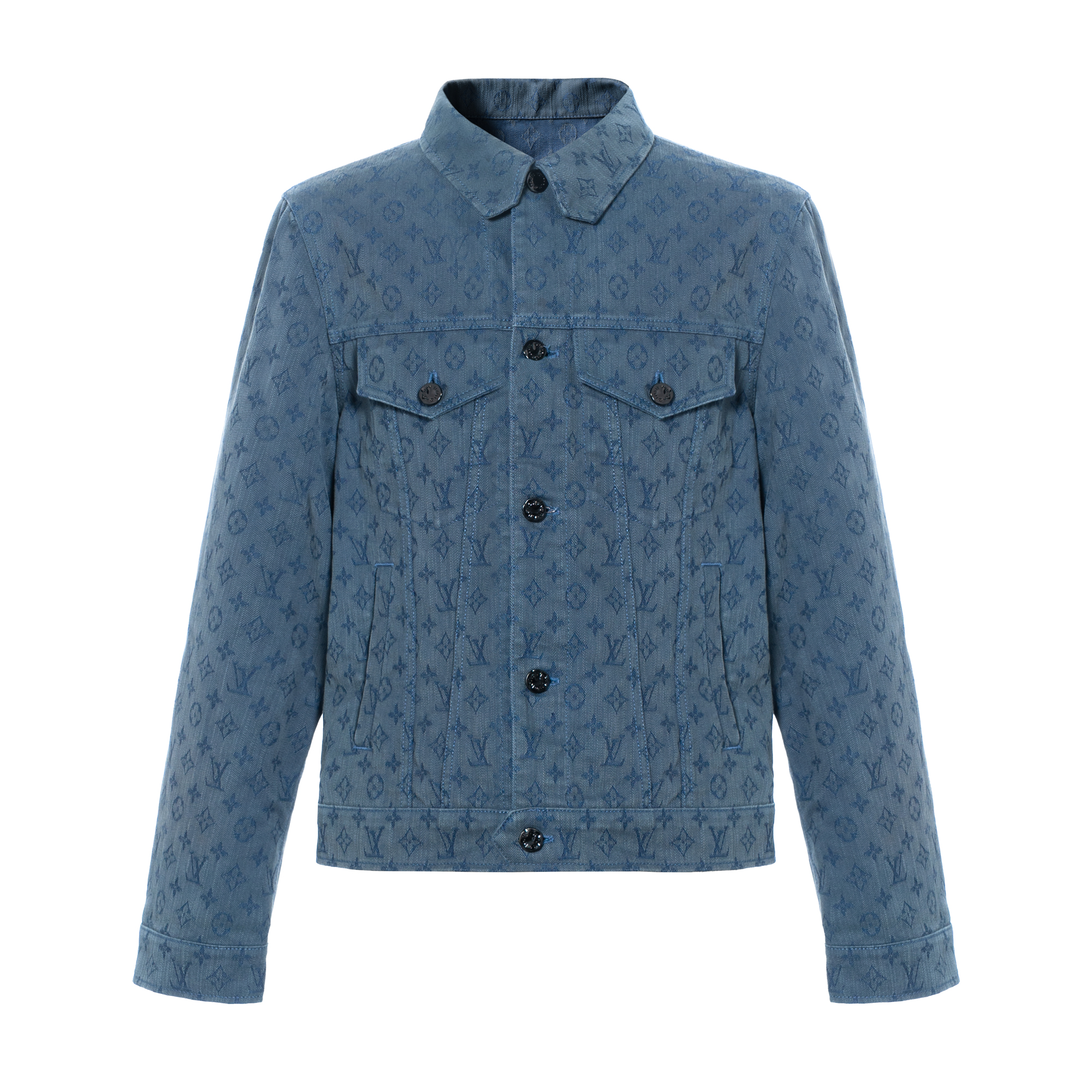 Louis Vuitton Monogram Long Sleeve Denim Jacket in Blue 1A5D86
