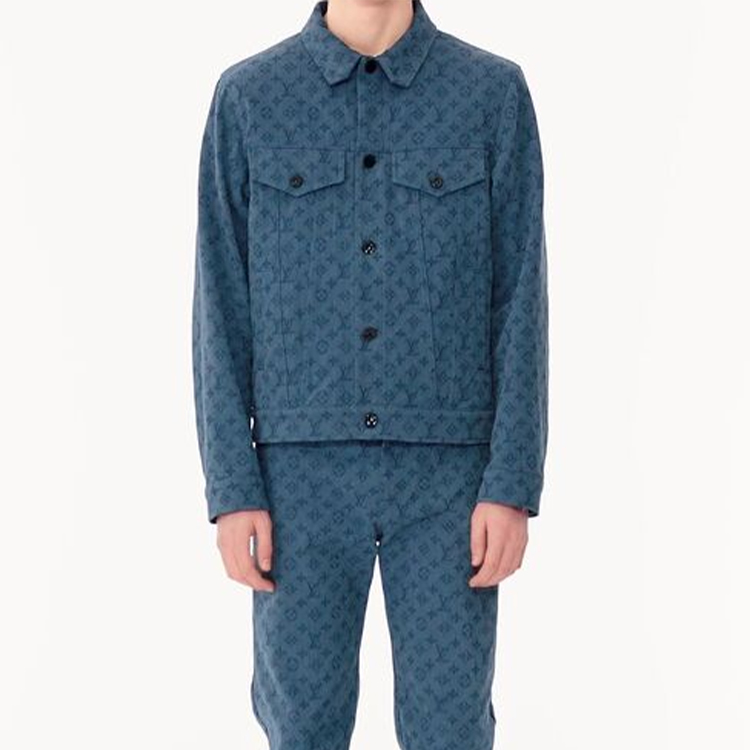 Purchase Louis Vuitton Jaket Denim Lengan Panjang Monogram Biru 1A5D86