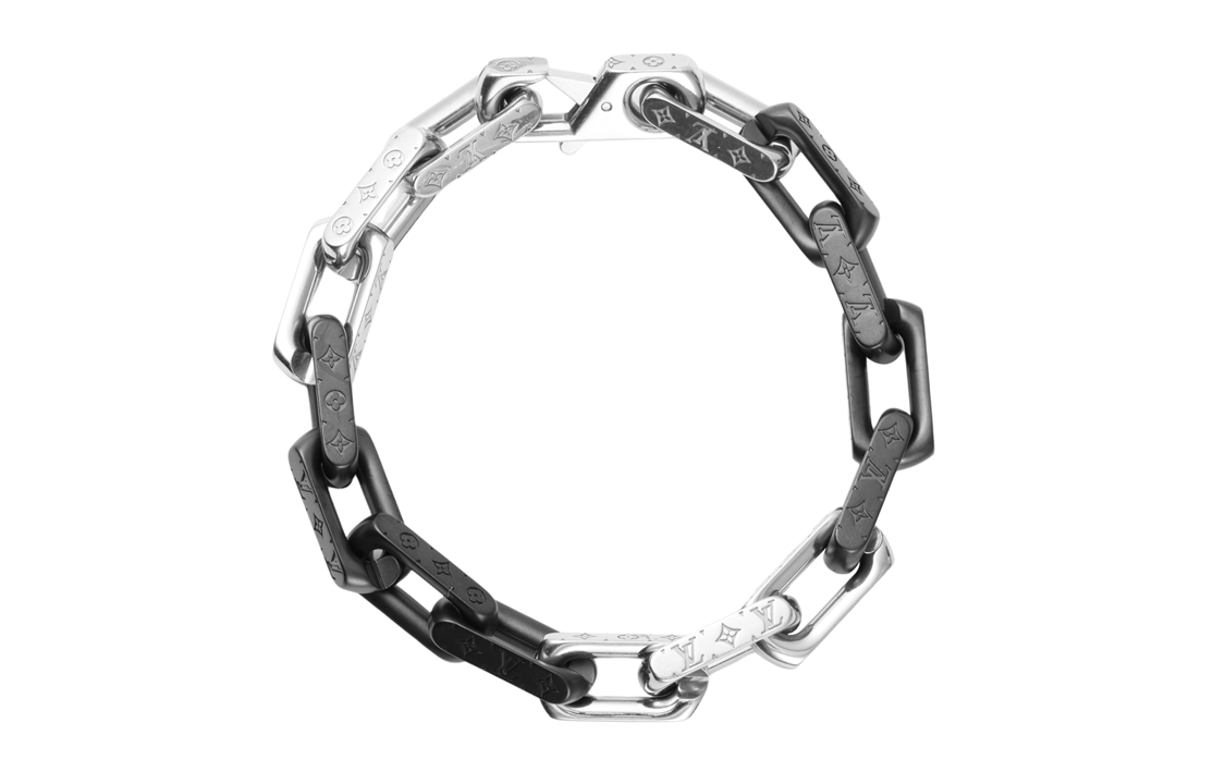 Order ルイ・ヴィトン モノグラム メタル ブレスレット ユニセックス シルバー/ブラック M00687