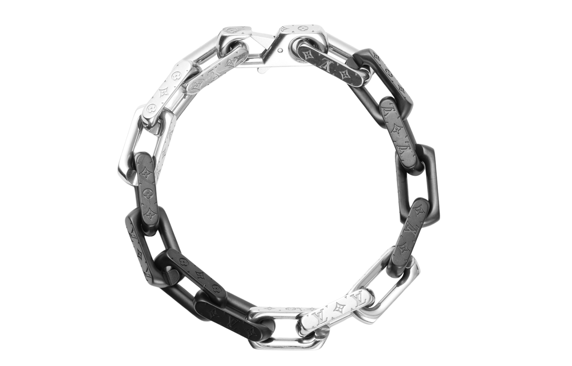 Lookbook ルイ・ヴィトン モノグラム メタル ブレスレット ユニセックス シルバー/ブラック M00687