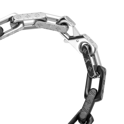 Details for ルイ・ヴィトン モノグラム メタル ブレスレット ユニセックス シルバー/ブラック M00687