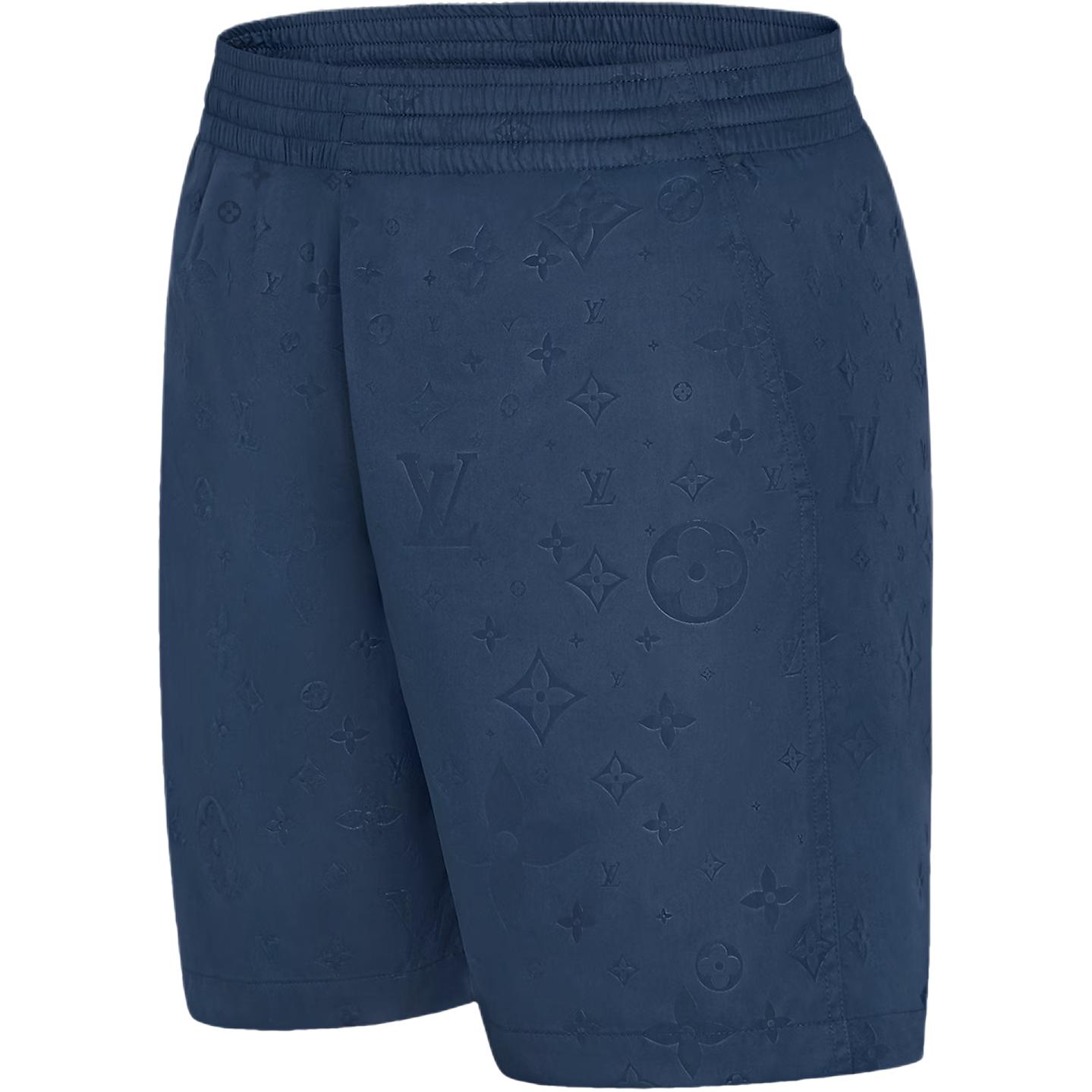 LOUIS VUITTON Monogram Mid-Rise Elastic Beach Shorts Midnight Blue () 1AHCRN 圖 4